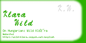 klara wild business card